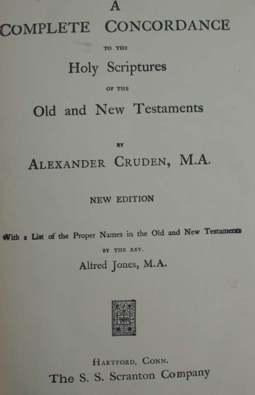 Bible - Crudens Concordance Complete - Alexander Cruden - Antique
