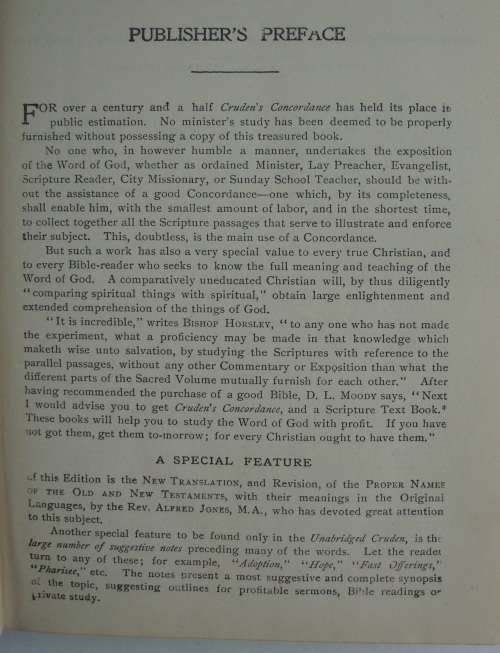 Bible - Crudens Concordance Complete - Alexander Cruden - Antique