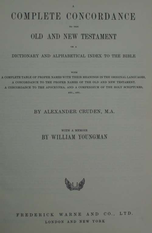 Bible - Crudens Complete Concordance - Alexander Cruden - Antique 2