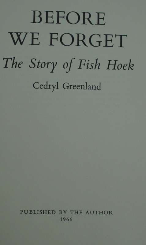 Book - A History of Fishhoek/The Story Of Fishhoek
