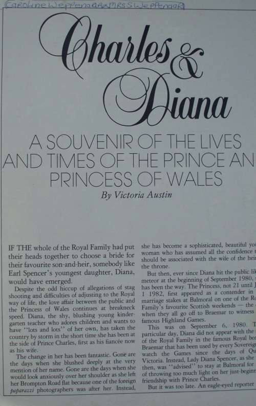 Book - Charles And Diana - Life And Times - Victoria Austin - Very rare!