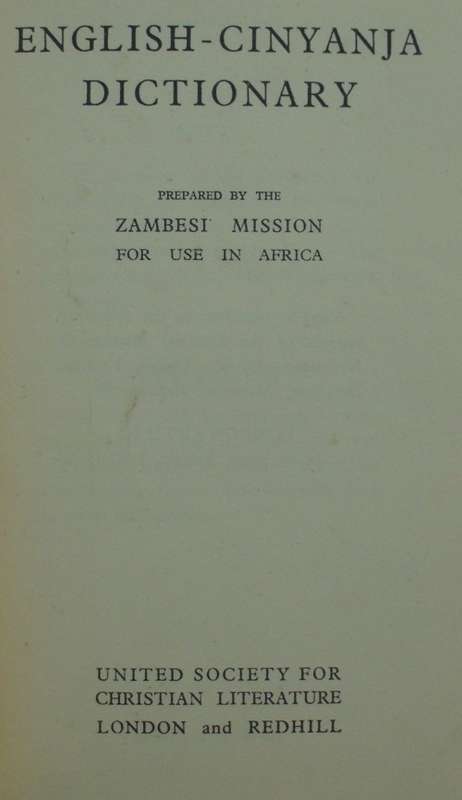 Book - Dictionary - English to Cinyanja [Malawi]