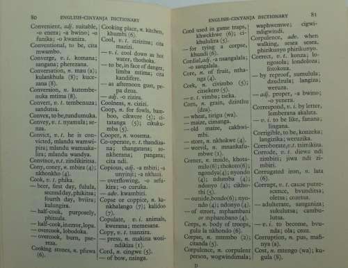 Book - Dictionary - English to Cinyanja [Malawi]