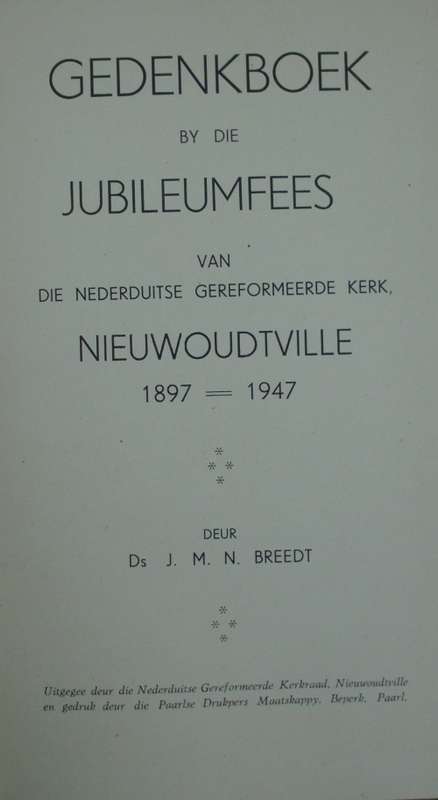 Book - Gedenkboek Nieuwoudville - 1947