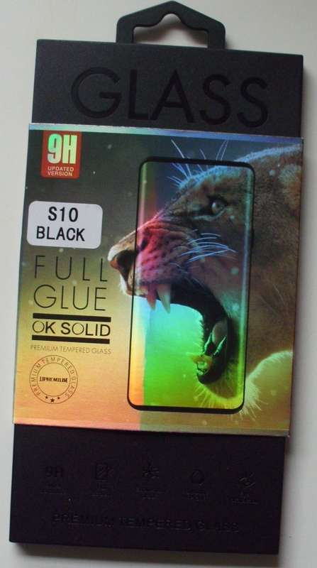 Samsung S10 Black Screen Protector Tempered Glass