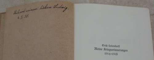 Book - My War Memories - Gen. Erich Ludendorff - WW1 Germany 1919 - 1st ed