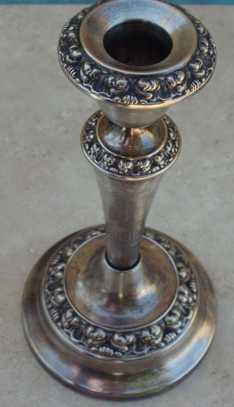 Candle Holder Silverplated Vintage