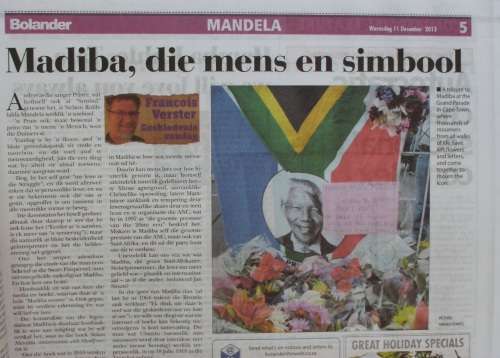 Newspaper - Bolander - Tribute to Nelson Mandela - 2013