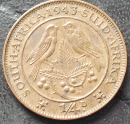 Coin -SA Farthing 1943 A - AU