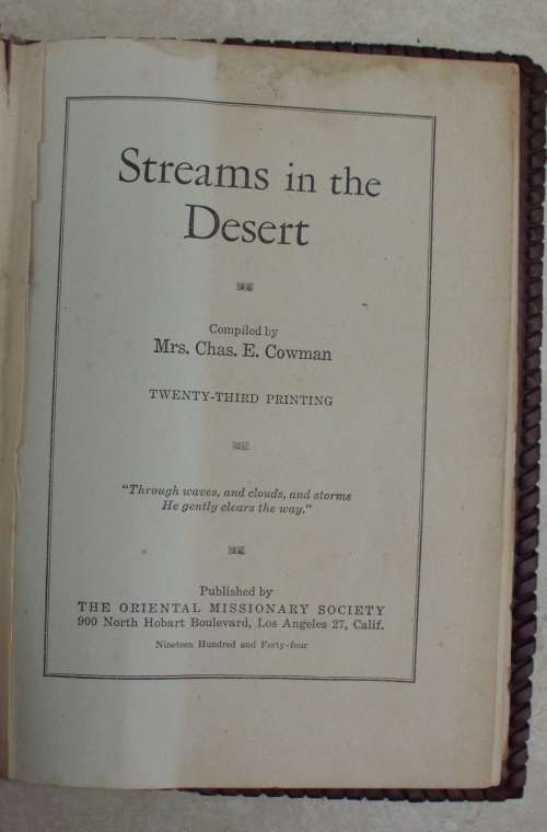 Bible - Streams In The Desert - 1925