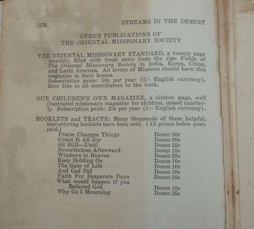 Bible - Streams In The Desert - 1925