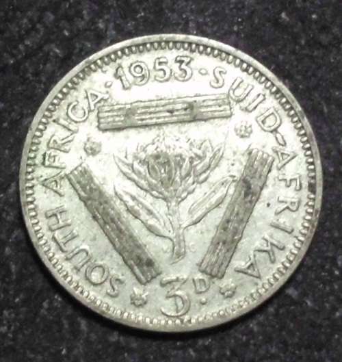 Coin - Union of SA - Tiekie/3D - 1953 VF