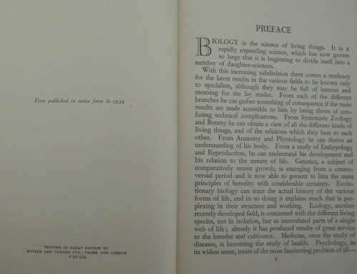 Book -Patterns Of Life - H.G.Wells/Julian Huxley - 1934 - 1st ed
