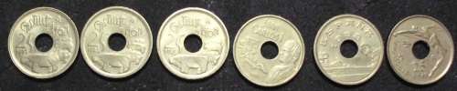 Coin - Spain - 25 Pesetas x 6 A