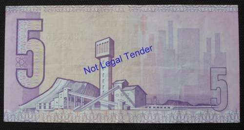 Banknote RSA - R5 De Kock  - AU