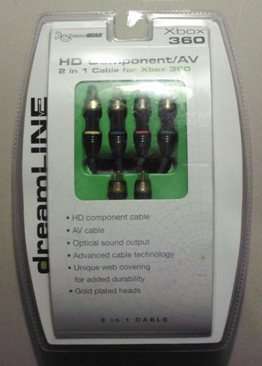 Xbox 360 gold plated cables AV-component 2-1!