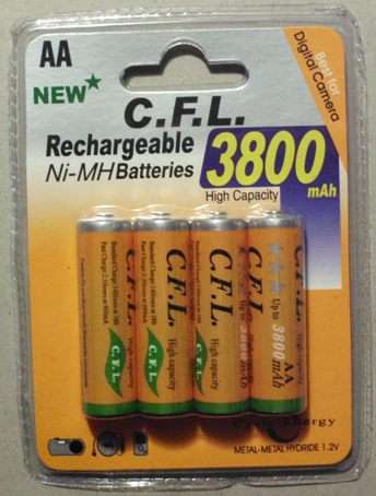 Rechargable batteries AA 3800mah.