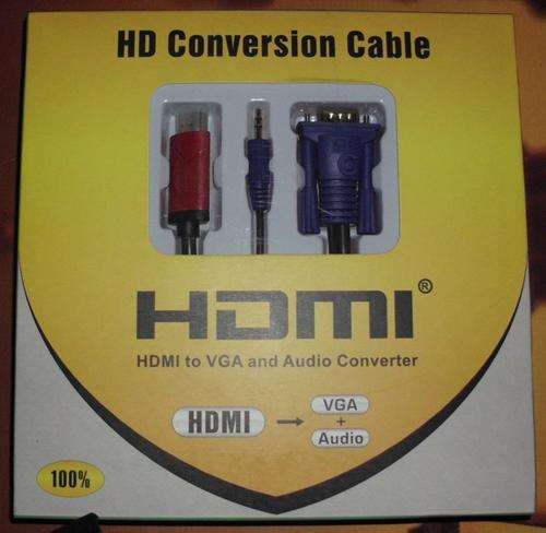 Cable convertor hdmi to vga with audio jack.