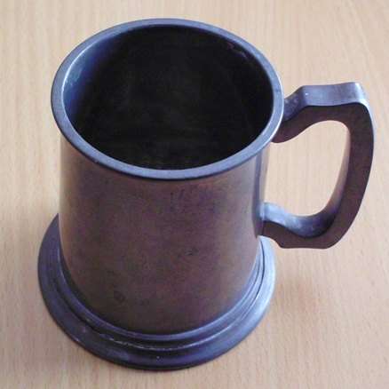 Pewter mug solid 91cm high.