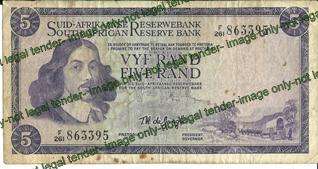 Old R5 banknote t.w.de jongh