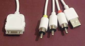 Iphone 3/4 cables to usb/rca3