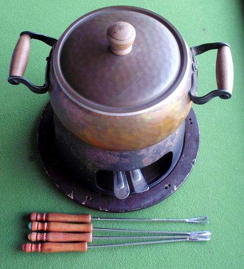 Brass meat fondue Stockli-netstal from Switzerland collectable.