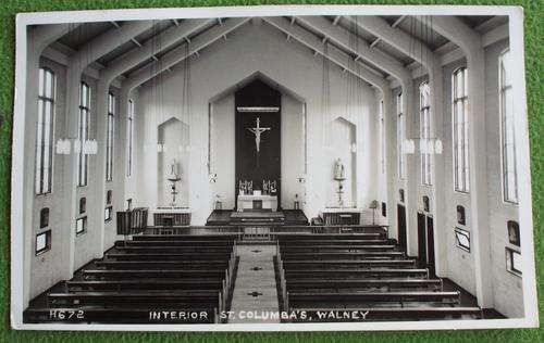 Postcard ST.Columba church,Walney vintage. Sankeys ltd