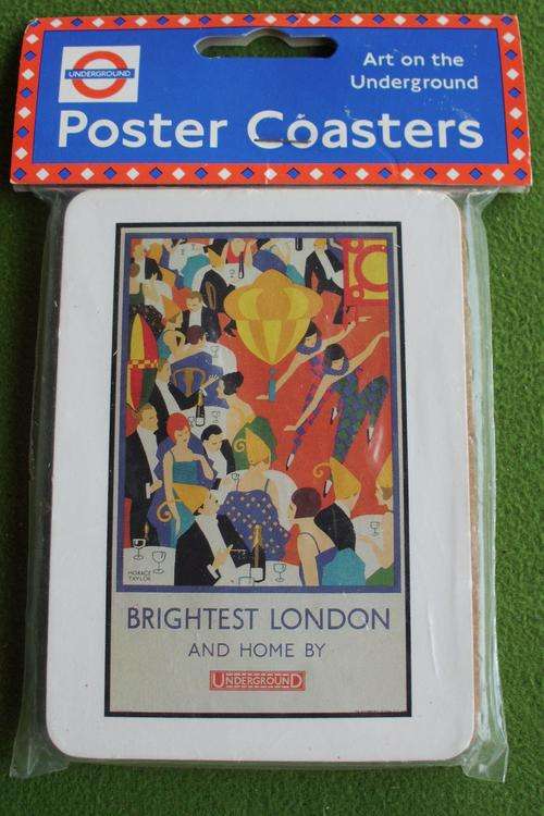 Vintage coaster set of 2 London Underground