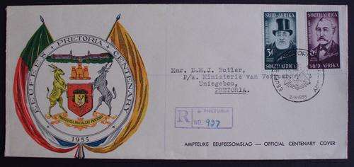 First day cover Pretoria Centenary 1955