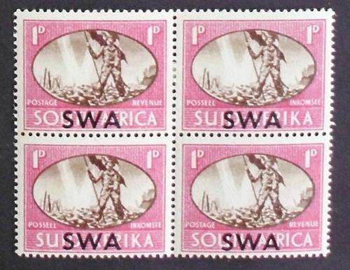 Stamps block of 4 SWA overprint 1945