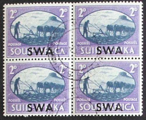 Stamps block of 4 SWA overprint