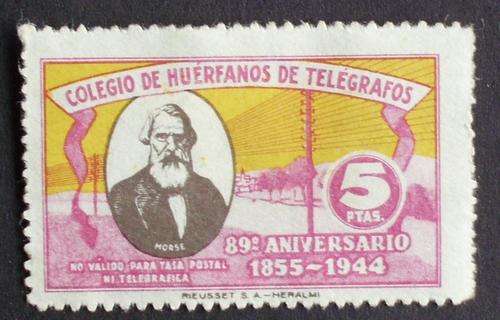 Stamp Spain 1944 commemorating the Telegraph