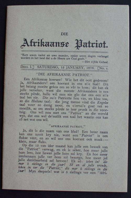"Die Afrikaanse Patriot" newspaper 1876-1904