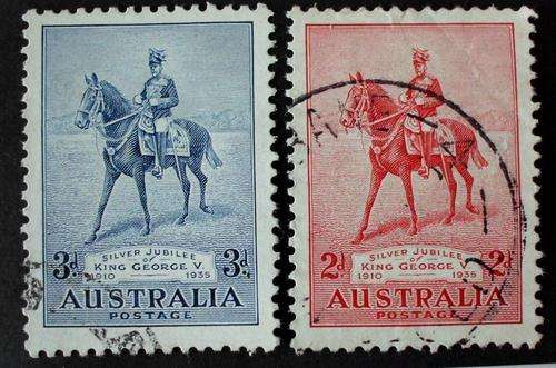 Stamps used Australia 1935 silver jubilee King George V