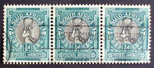 Stamps block of 3 Union of SA Buck used