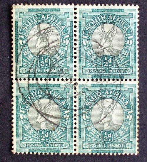 Stamps block of 4  Union of SA Buck used