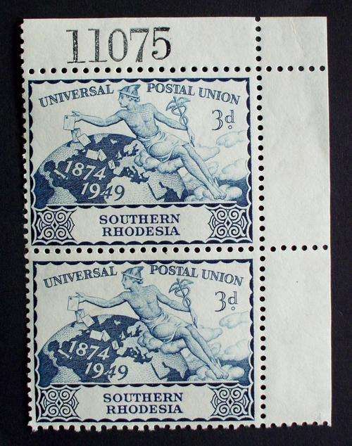 Stamps Southern Rhodesia 1949 Postal Union 3d mint