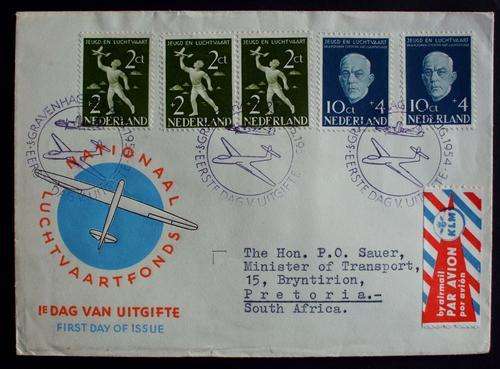 Fdc Netherlands 1954 Luchtvaart