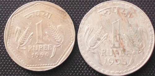 Coin - India 1 Rupee - x 2