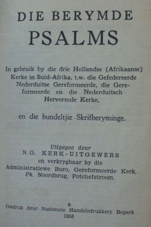 Bible - Die Berymde Psalms En Gesange x 2 - Vintage