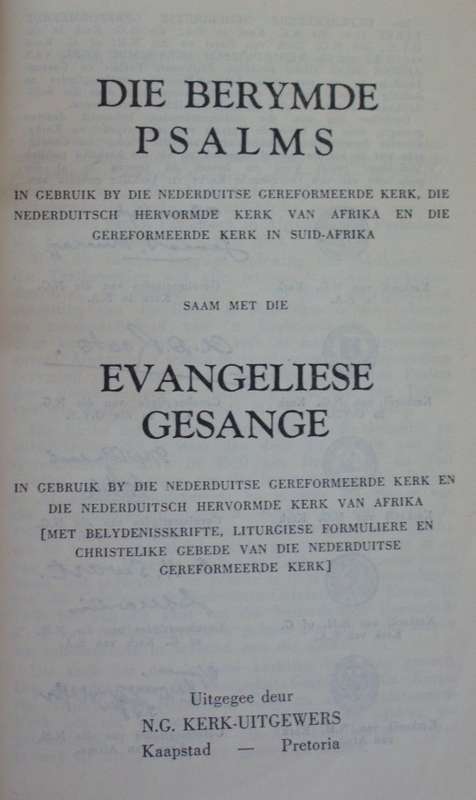 Bible - Die Berymde Psalms En Gesange x 2 - Vintage