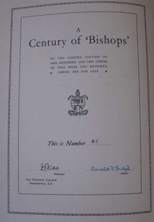 Book - A Century Of Bishops - Limited Edition - Signed