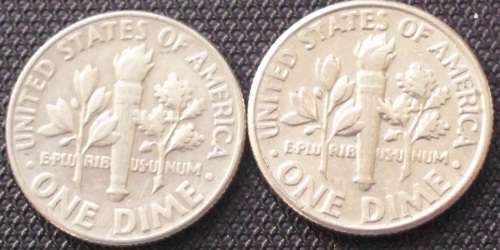 Coin - Usa - Dimes x 2 - 1968/1991P - VF