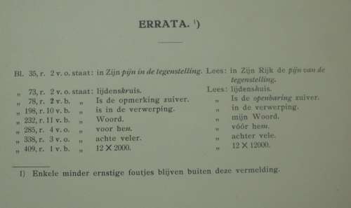 Bible - Christus In Zijn Lijden - K.Schilder - 1930 - Errata