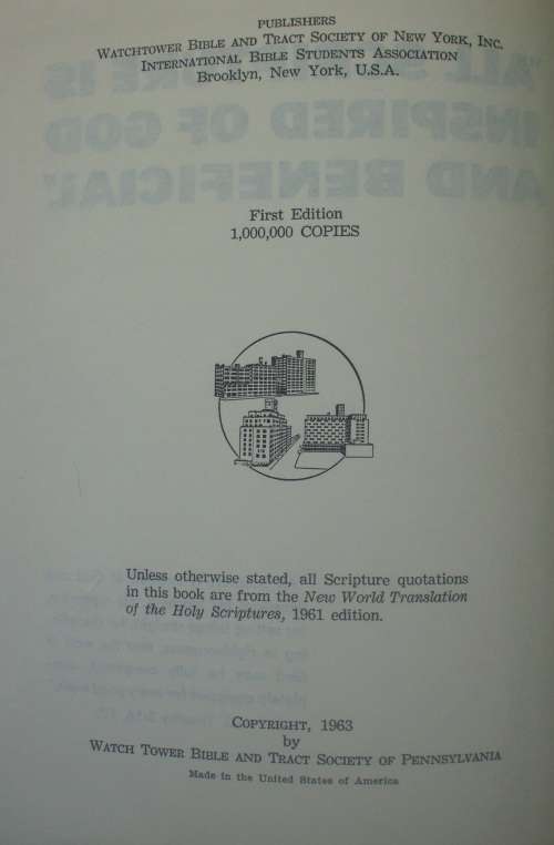 Bible - Watchtower - 1963 - unused - 1st ed