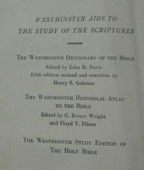 Bible - Westminster Dictionary Of The Bible - John D Davis - 1944