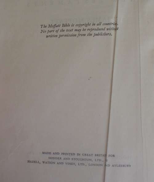 Bible - The Holy Bible - James Moffatt - 1935