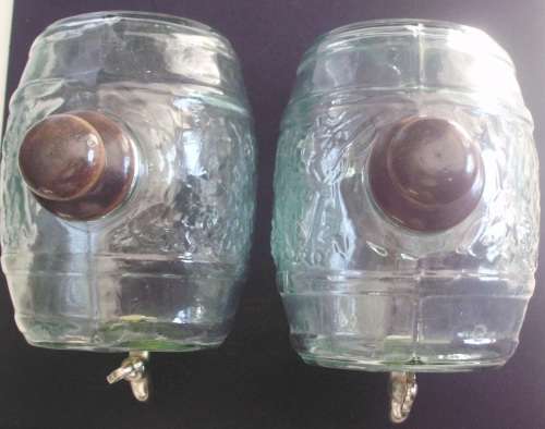 Bar Accessories - Glass Vat/Barrels for Display x 2