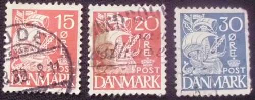 Stamp - Denmark - 1927/40 - x 3 used