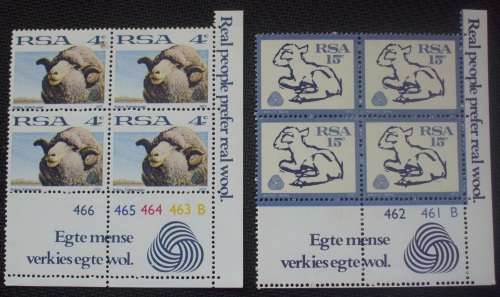 Stamp RSA - Wool - Control blocks - 1972 MLH